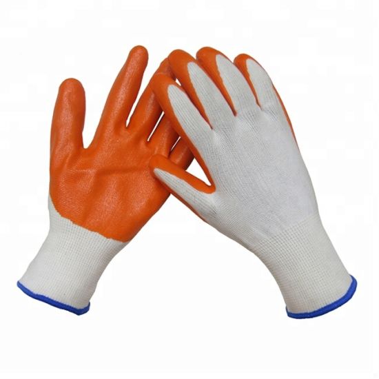 Перчатка рабочая бело-оранжевая