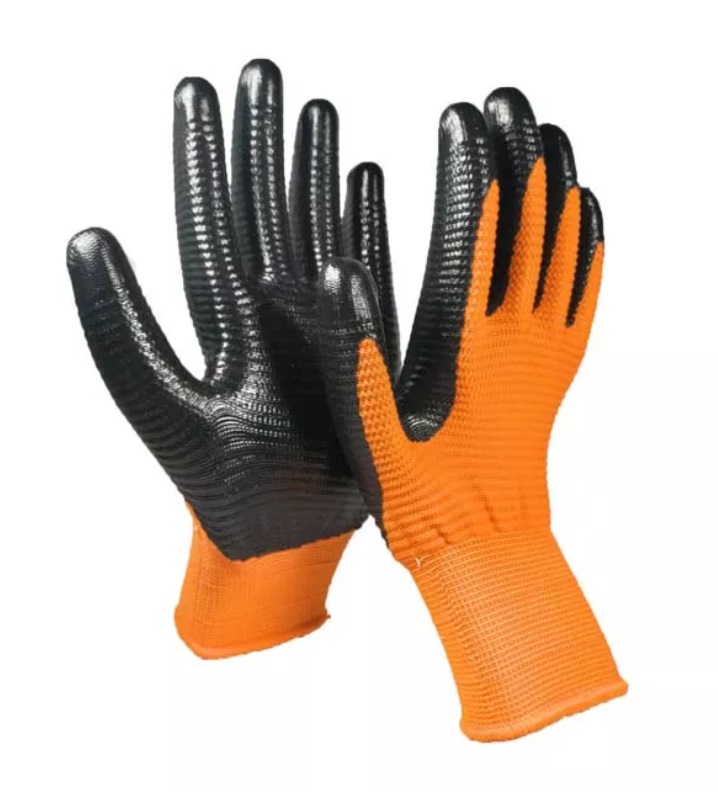 Glove worker black-orange latex